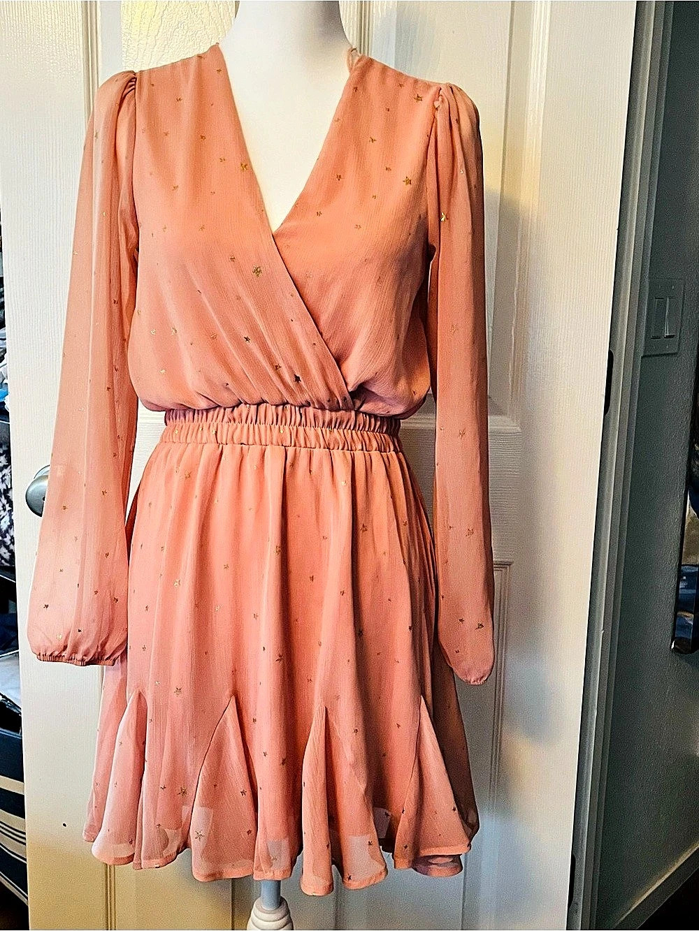 Amour Vert Mini Polka Dot Dress in Pink Size Small